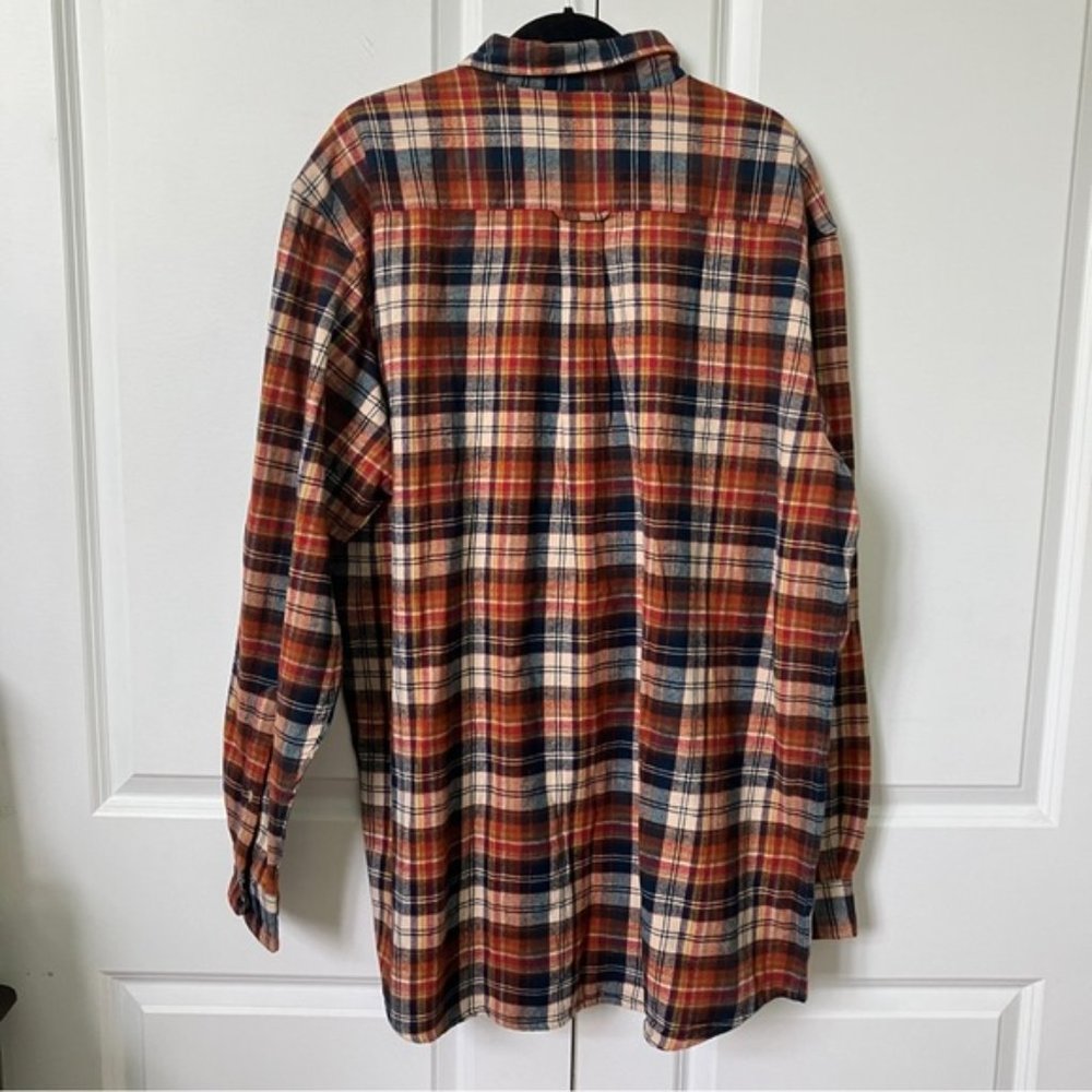 Redhead Red Cotton Flannel Mens Button Front Shirt - Picture 3 of 6